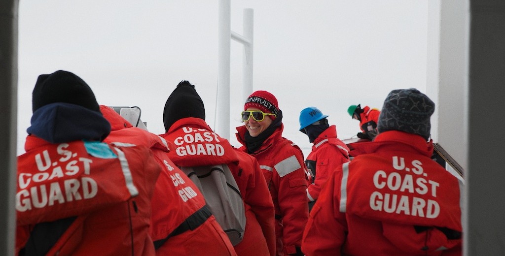 Caroline Guilmette and the science party waiting to go